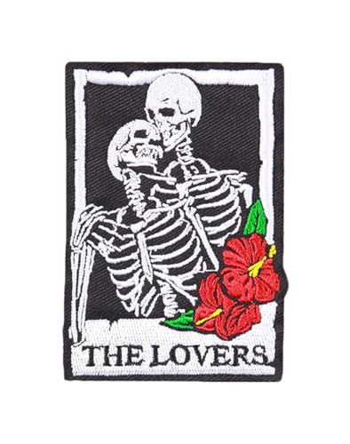 Uijokdef 1 x Tarotkarte zum Aufbügeln oder Aufnähen, bestickte Applikation, Reparaturflicken, dekoratives Emblem, Bastelzubehör, Kollektion (The Lovers2) von Uijokdef