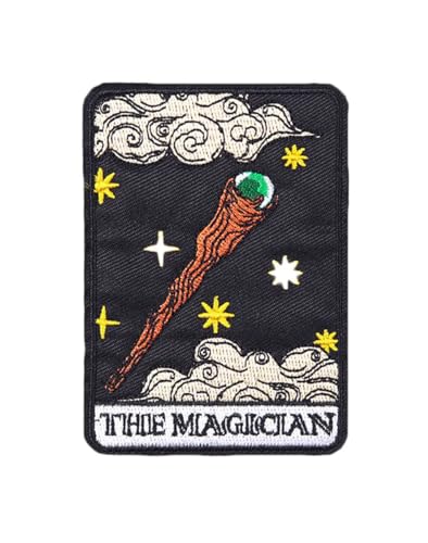 Uijokdef 1 x Tarotkarte zum Aufbügeln oder Aufnähen, bestickte Applikation, Reparaturflicken, dekoratives Emblem, Bastelzubehör, Kollektion (The Magician) von Uijokdef