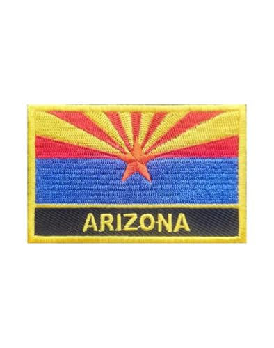 Uijokdef 1 x bestickter Aufnäher mit Arizona-Flagge, zum Aufbügeln oder Aufnähen, bestickt, taktisch, Militär, Nationalflagge Arizona, (Arizona) von Uijokdef