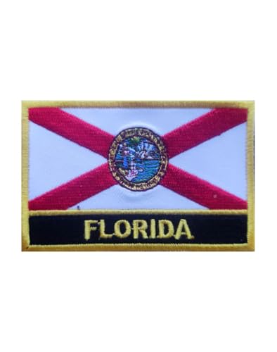 Uijokdef 1 x bestickter Aufnäher mit Florida-Flagge, zum Aufbügeln oder Aufnähen, bestickt, taktische Militär-Flagge (Florida) von Uijokdef