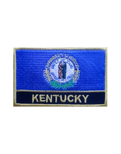 Uijokdef 1 x bestickter Aufnäher mit Kentucky-Flagge, zum Aufbügeln oder Aufnähen, bestickt, taktisch, Militär, Nationalflagge, Kentucky (Kentucky) von Uijokdef