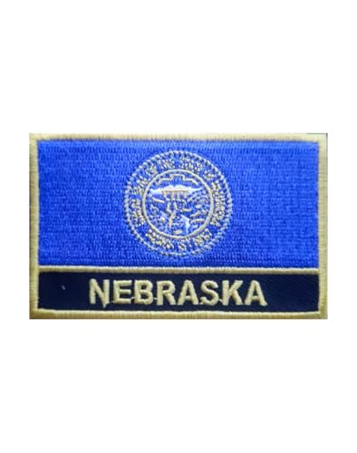 Uijokdef 1 x bestickter Aufnäher mit Nebraska-Flagge, zum Aufbügeln oder Aufnähen, bestickt, taktisch, Militär, Nationalflagge Nebraska (Nebraska) von Uijokdef