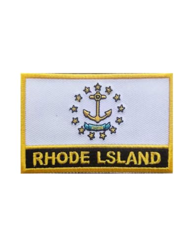 Uijokdef 1 x bestickter Aufnäher mit Rhode Island-Flagge, zum Aufbügeln oder Aufnähen, bestickt, taktisch, Militär, Nationalflagge Rhode Island (Rhode Island) von Uijokdef