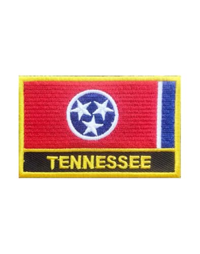 Uijokdef 1 x bestickter Aufnäher mit Tennessee-Flagge, zum Aufbügeln oder Aufnähen, bestickt, taktische Militär-Nationalflagge (Tennessee) von Uijokdef