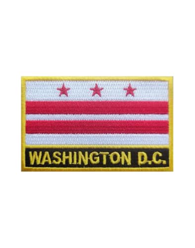 Uijokdef 1 x bestickter Aufnäher mit Washington D.C. Flagge, zum Aufbügeln oder Aufnähen, bestickt, taktisch, Militär, Nationalflagge Washington D.C. (Washington D.C) von Uijokdef