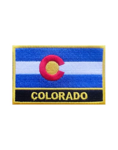 Uijokdef 1 x bestickter Colorado-Flaggenaufnäher, zum Aufbügeln oder Aufnähen, bestickt, taktische Militär-Nationalflagge (Colorado) von Uijokdef