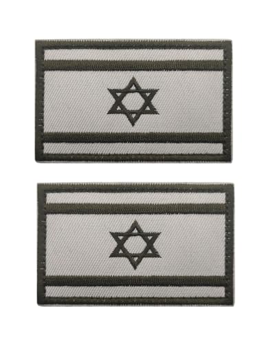 Uijokdef Aufnäher mit asiatischer Flagge, Klettverschluss, bestickt, taktisch, Militär, National-Asien, 2 Stück (Israel 3) von Uijokdef