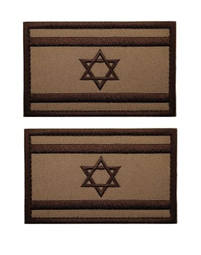 Uijokdef Aufnäher mit asiatischer Flagge, Klettverschluss, bestickt, taktisch, Militär, Nationalasien, 2 Stück (Israel 2) von Uijokdef