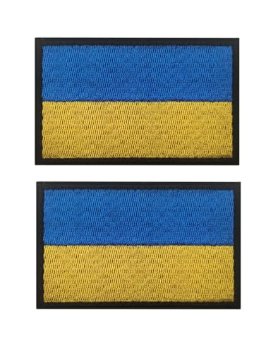 Uijokdef Aufnäher mit europäischer Flagge, Klettverschluss, bestickt, taktisch, Militär, Nationaleuropa, 2 Stück (Ukraine) von Uijokdef