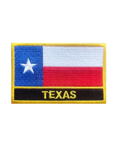 Uijokdef Bestickter Aufnäher mit Texas-Flagge, zum Aufbügeln oder Aufnähen, bestickt, taktische Militär-Nationalflagge (Texas) von Uijokdef