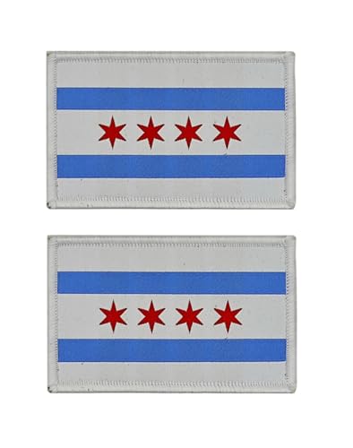 Uijokdef Uijokdef Aufnäher mit amerikanischer Staatsflagge, Klettverschluss, bestickt, DLY Zubehör (Chicago), 2 Stück von Uijokdef