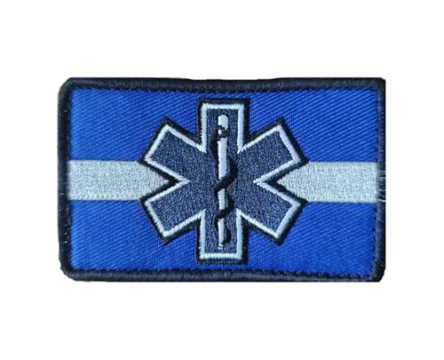 Uijokdef Uijokdef EMT EMS Stern des Lebens, taktischer Moral-Patch, Klettverschluss, Blau und Weiß (Bluestar), 1 Stück von Uijokdef