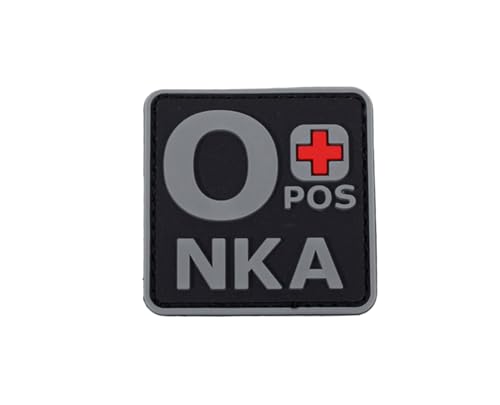 Uijokdef Uijokdef Medizinischer PVC-Patch, 3D-Gummi, nachtleuchtend (Schwarz und Grau O+), 1 Stück von Uijokdef