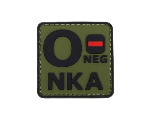 Uijokdef Uijokdef Taktischer PVC-Patch, nachtleuchtend, Blutgruppe AB, negativ, NKA, 3D-Weichgummi (Grün O-), 1 Stück von Uijokdef