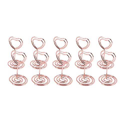 Uinfhyknd Mini Form Tischkarte Memohalter Bild Stand Hinweis Clip fuer Paket 10 stuecke (Rosegold) von Uinfhyknd