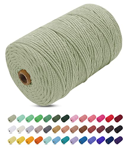 Makramee Garn Bohnengrün, Uiopa Makramee Garn 3mm x 200m Farbig Baumwollkordel Baumwollseil Geflochten Baumwollgarn Baumwollschnur, 4 Stränge Makramee-Garn für Wandbehang, Hängepflanze, DIY Boho Deko Makramee Garn Bohnengrün, Uiopa Makramee Garn 3mm x 200m Farbig Baumwollkordel Baumwollseil Geflochten Baumwollgarn Baumwollschnur, 4 Stränge Makramee-Garn für Wandbehang, Hängepflanze, DIY Boho Deko von Uiopa