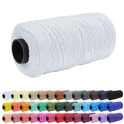 Uiopa 1,5mm x 200m Polypropylen Makramee Garn 3 Stränge Makramee-Schnur Farbig Macrame Cord Häkelgarn für Häkeln, Stricken, Geflochten, DIY Handwerk von Uiopa