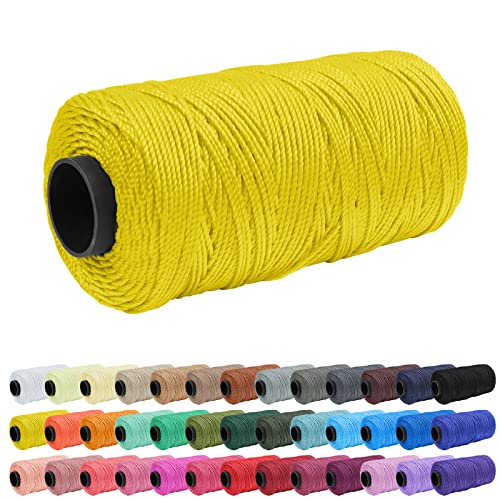 Uiopa 1,5mm x 200m Polypropylen Makramee Garn 3 Stränge Makramee-Schnur Farbig Macrame Cord Häkelgarn für Häkeln, Stricken, Geflochten, DIY Handwerk von Uiopa