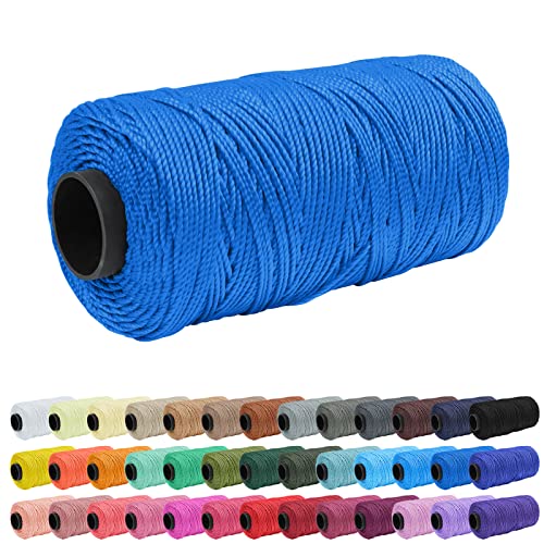 Uiopa 1,5mm x 200m Polypropylen Makramee Garn 3 Stränge Makramee-Schnur Farbig Macrame Cord Häkelgarn für Häkeln, Stricken, Geflochten, DIY Handwerk von Uiopa