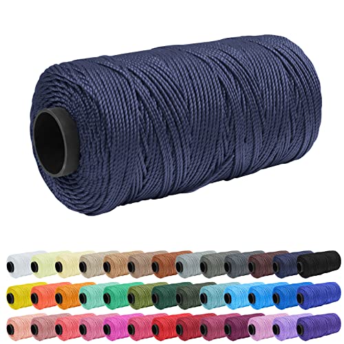 Uiopa 1,5mm x 200m Polypropylen Makramee Garn 3 Stränge Makramee-Schnur Farbig Macrame Cord Häkelgarn für Häkeln, Stricken, Geflochten, DIY Handwerk von Uiopa