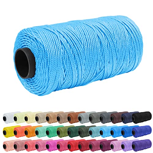 Uiopa 1,5mm x 200m Polypropylen Makramee Garn 3 Stränge Makramee-Schnur Farbig Macrame Cord Häkelgarn für Häkeln, Stricken, Geflochten, DIY Handwerk von Uiopa