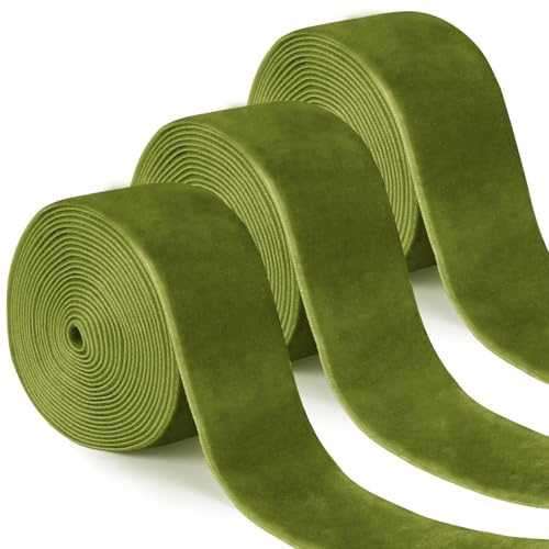Uiopa 3 Rollen Samtband Olivgrün Geschenkband Breit 38mm x 2,7m Schleifenband Samt Dekoband Ribbon Stoffbänder für Geschenkverpackungen, Kränze, Blumensträuße, DIY-Projekte Uiopa 3 Rollen Samtband Olivgrün Geschenkband Breit 38mm x 2,7m Schleifenband Samt Dekoband Ribbon Stoffbänder für Geschenkverpackungen, Kränze, Blumensträuße, DIY-Projekte von Uiopa