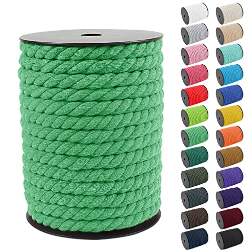 Uiopa 8mm Makramee Garn 40m Baumwollkordel Baumwollseil Dickes Garn Kordelband für Pflanzenaufhänger Wandbehang Wandteppiche Garten Makramee Regenbogen DIY Handwerk von Uiopa