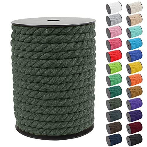 Uiopa 8mm Makramee Garn 40m Baumwollkordel Baumwollseil Dickes Garn Kordelband für Pflanzenaufhänger Wandbehang Wandteppiche Garten Makramee Regenbogen DIY Handwerk von Uiopa