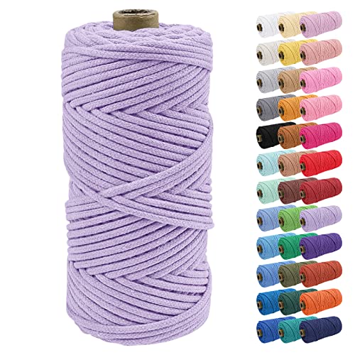 Uiopa Baumwollkordel, Makramee Garn 4mm 100m Natur Baumwollseil, Baumwollgarn Geflochtene Macrame Cord Ideal für Häkeltaschen, Pflanzenhängern, Traumfänger, Wandbehang, DIY Handwerk von Uiopa