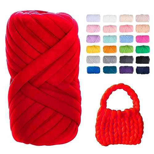 Uiopa Bulky Armstricken Wolle, 250g Dicke Wolle Sperrige Handstrickgarn, Grob Gestrickte Schlauchgarn Häkel Wolle Chunky Yarn für Taschen, Decken, Körbe, Haustiernester, DIY-Kunsthandwerk von Uiopa