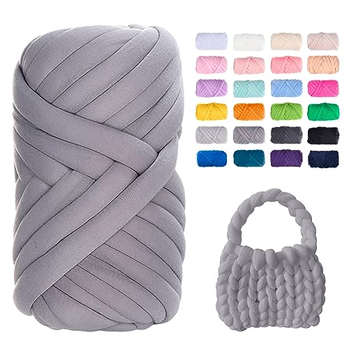 Uiopa Bulky Armstricken Wolle, 250g Dicke Wolle Sperrige Handstrickgarn, Grob Gestrickte Schlauchgarn Häkel Wolle Chunky Yarn für Taschen, Decken, Körbe, Haustiernester, DIY-Kunsthandwerk von Uiopa