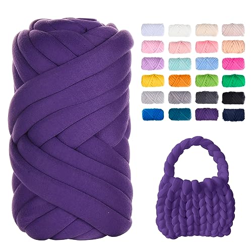 Uiopa Bulky Armstricken Wolle, 500g Dicke Wolle Sperrige Handstrickgarn, Grob Gestrickte Schlauchgarn Häkel Wolle Chunky Yarn für Taschen, Decken, Körbe, Haustiernester, DIY-Kunsthandwerk von Uiopa