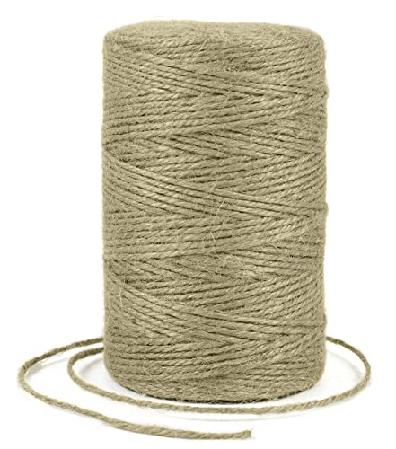 Uiopa Juteschnur 2mm x 200m, Jutegarn Juteseil Hanfseil Gartenschnur Paketschnur Naturfaser, 3-Lagig Jute Schnur für Garten, DIY Basteln, Geschenkverpackung, Weihnachtsdekoration (Armeegrün) von Uiopa