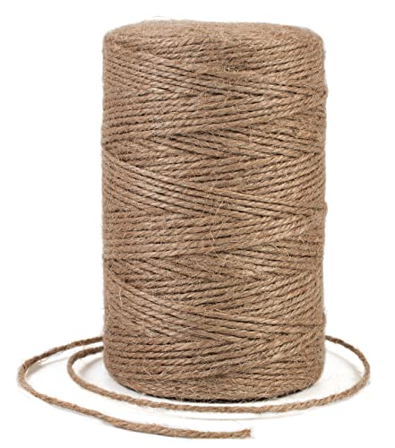 Uiopa Juteschnur 2mm x 200m, Jutegarn Juteseil Hanfseil Gartenschnur Paketschnur Naturfaser, 3-Lagig Jute Schnur für Garten, DIY Basteln, Geschenkverpackung, Weihnachtsdekoration (Braun) von Uiopa