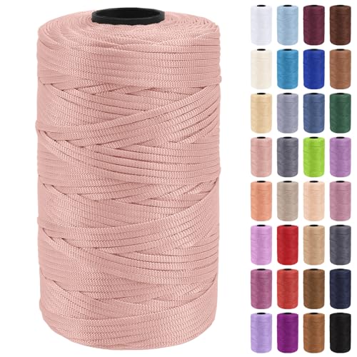 Uiopa Makramee Garn 3mm x 200m Polypropylen Flache Macrame Cord Makramee Band Makramee Schnur Farbig für Häkeln, Stricken, Dekoration, DIY Handwerk von Uiopa