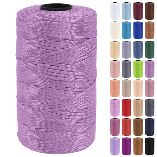 Uiopa Makramee Garn 3mm x 200m Polypropylen Flache Macrame Cord Makramee Band Makramee Schnur Farbig für Häkeln, Stricken, Dekoration, DIY Handwerk von Uiopa