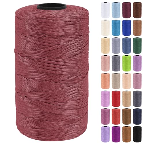 Uiopa Makramee Garn 3mm x 200m Polypropylen Flache Macrame Cord Makramee Band Makramee Schnur Farbig für Häkeln, Stricken, Dekoration, DIY Handwerk Uiopa Makramee Garn 3mm x 200m Polypropylen Flache Macrame Cord Makramee Band Makramee Schnur Farbig für Häkeln, Stricken, Dekoration, DIY Handwerk von Uiopa