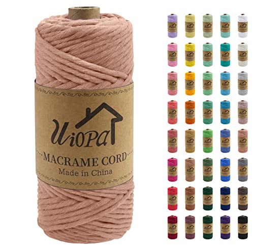 Uiopa Makramee Garn 4mm x 100m, Einfach Gedrehte Makramee Rope Garn Weiches Baumwollgarn, Makramee 4mm Dickes Garn für Wandbehang, Pflanzenaufhänger, Traumfänger, Boho Home Decor von Uiopa