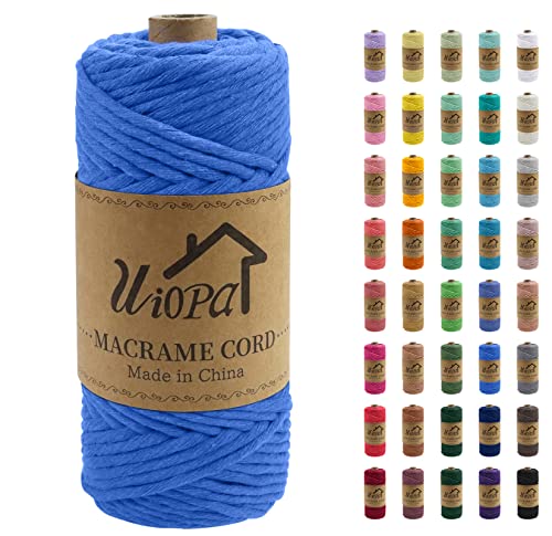 Uiopa Makramee Garn 4mm x 100m, Einfach Gedrehte Makramee Rope Garn Weiches Baumwollgarn, Makramee 4mm Dickes Garn für Wandbehang, Pflanzenaufhänger, Traumfänger, Boho Home Decor von Uiopa