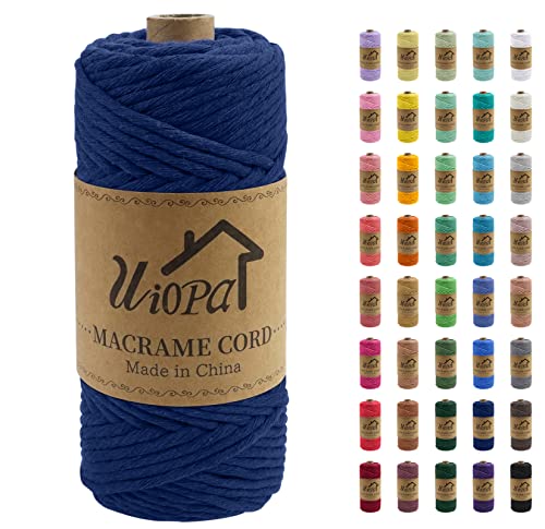 Uiopa Makramee Garn 4mm x 100m, Einfach Gedrehte Makramee Rope Garn Weiches Baumwollgarn, Makramee 4mm Dickes Garn für Wandbehang, Pflanzenaufhänger, Traumfänger, Boho Home Decor von Uiopa