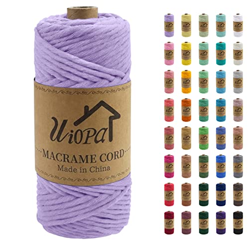 Uiopa Makramee Garn 4mm x 100m, Einfach Gedrehte Makramee Rope Garn Weiches Baumwollgarn, Makramee 4mm Dickes Garn für Wandbehang, Pflanzenaufhänger, Traumfänger, Boho Home Decor von Uiopa