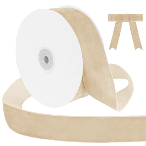 Uiopa Samtband Aprikose 38mm Breit, 9m Geschenkband Samt Band, Schleifenband Aprikose Ribbon Dekoband für Geschenkverpackung, Kränze, Hochzeit, Party, DIY Handwerk von Uiopa