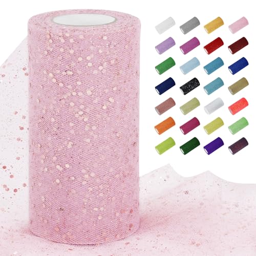 Uiopa Tüllstoff Glitzer 15cm x 45m Tüll Rolle Tüllband Rosa Pailletten Dekostoff Glitzerband für Tutu Röcke, Geschenkverpackung, Hochzeitsdekoration, DIY Handwerk Uiopa Tüllstoff Glitzer 15cm x 45m Tüll Rolle Tüllband Rosa Pailletten Dekostoff Glitzerband für Tutu Röcke, Geschenkverpackung, Hochzeitsdekoration, DIY Handwerk von Uiopa