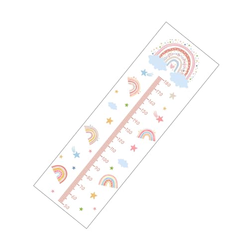 Uitndvyte Wandtattoo für Kinderzimmer, Wandaufkleber, Cartoon-Regenbogen-Muster, selbstklebend, Höhenmessung, Lineal, Wandaufkleber-Set von Uitndvyte