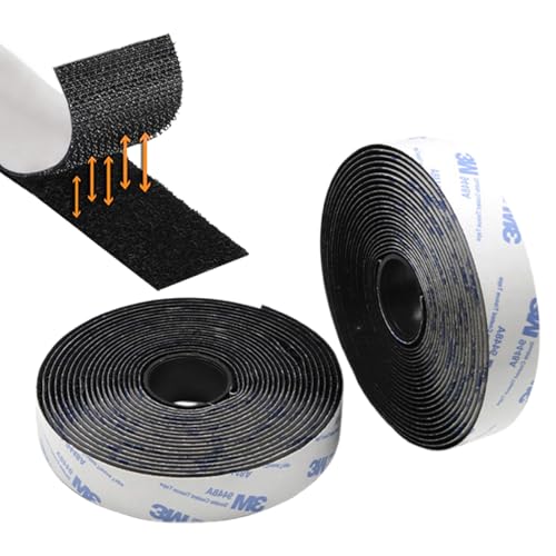 6m Klettband Selbstklebend Extra Stark (3M Markenkleber), Klettverschluss Klebeband, Wiederverwendbar Velcro Tape Für DIY, Basteln, Haushalt, Nähen - Outdoor & Indoor (16mm,Schwarz) von Uixxducc