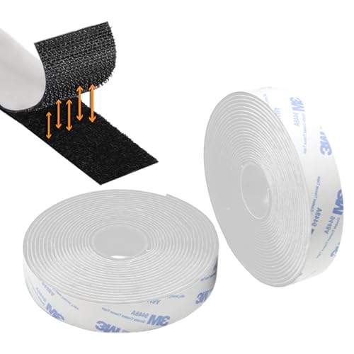 6m Klettband Selbstklebend Extra Stark (3M Markenkleber), Klettverschluss Klebeband, Wiederverwendbar Velcro Tape Für DIY, Basteln, Haushalt, Nähen - Outdoor & Indoor (16mm,Weiß) von Uixxducc