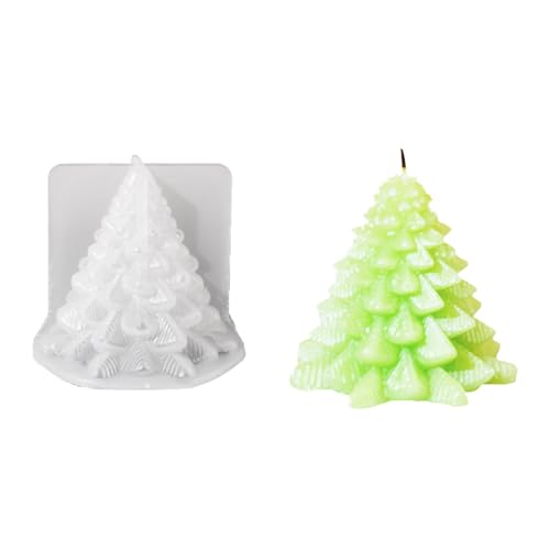 Silikon Weihnachtsbaum Kerzenform, 3D Kerzengießform DIY Silikon Kerzen Gießform für die Herstellung von Kerzen, Weihnachten Handwerk Ornamente (D4476) von Uixxducc