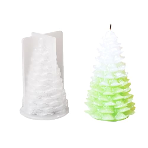 Silikon Weihnachtsbaum Kerzenform, 3D Kerzengießform DIY Silikon Kerzen Gießform für die Herstellung von Kerzen, Weihnachten Handwerk Ornamente (D4477) von Uixxducc