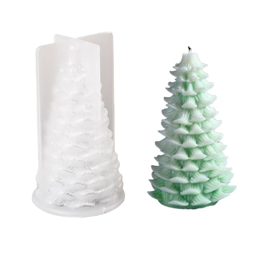 Silikon Weihnachtsbaum Kerzenform, 3D Kerzengießform DIY Silikon Kerzen Gießform für die Herstellung von Kerzen, Weihnachten Handwerk Ornamente (D4485-8) von Uixxducc