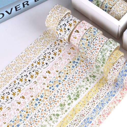 Uixxducc 10 Rollen Washi Tape, Masking Tape Set Dekoratives Klebeband DIY Papier Tape für für Scrapbooking DIY Handwerk, Bastler, verschönert Journals (E) von Uixxducc